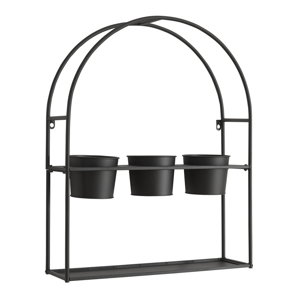 Blomhylla Merikarvia med 3 krukor metall [en.casa] - premiumXL