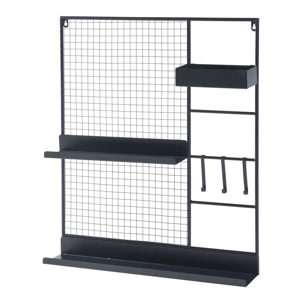 Väggnät Westre 70x60x11cm Metall Svart [en.casa] - premiumXL