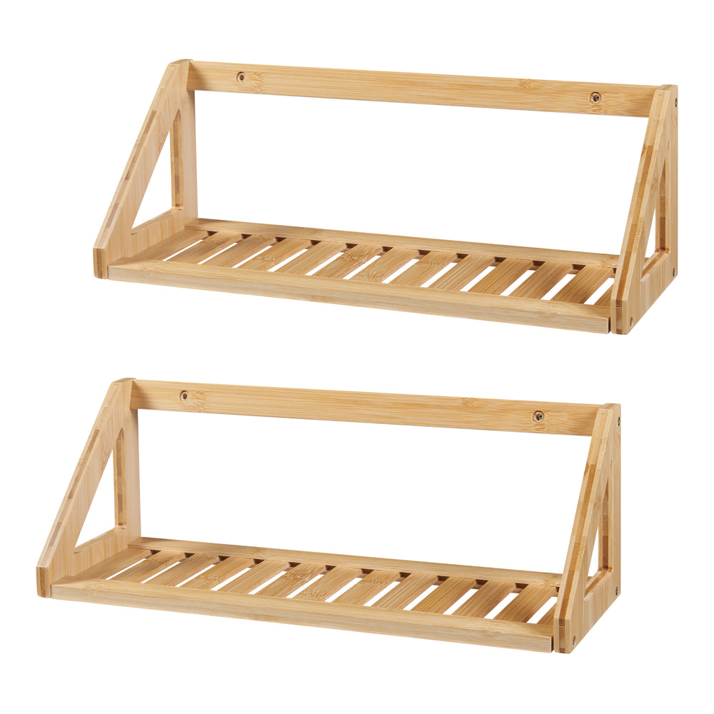 Vägghyllset Gjerdrum 2-delars set 43x15x15cm bambu [en.casa] - premiumXL