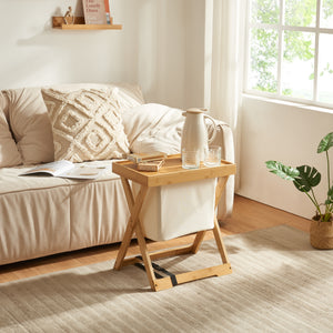 Hattfjelldal picknickbord 53x48x32cm bambu [en.casa]