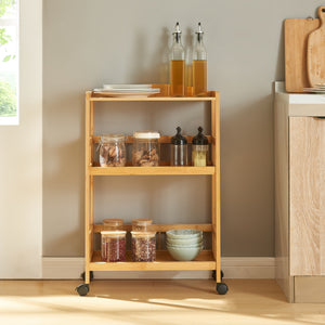 Serveringsvagn Huddinge 80x53x30 cm Bambus [en.casa]