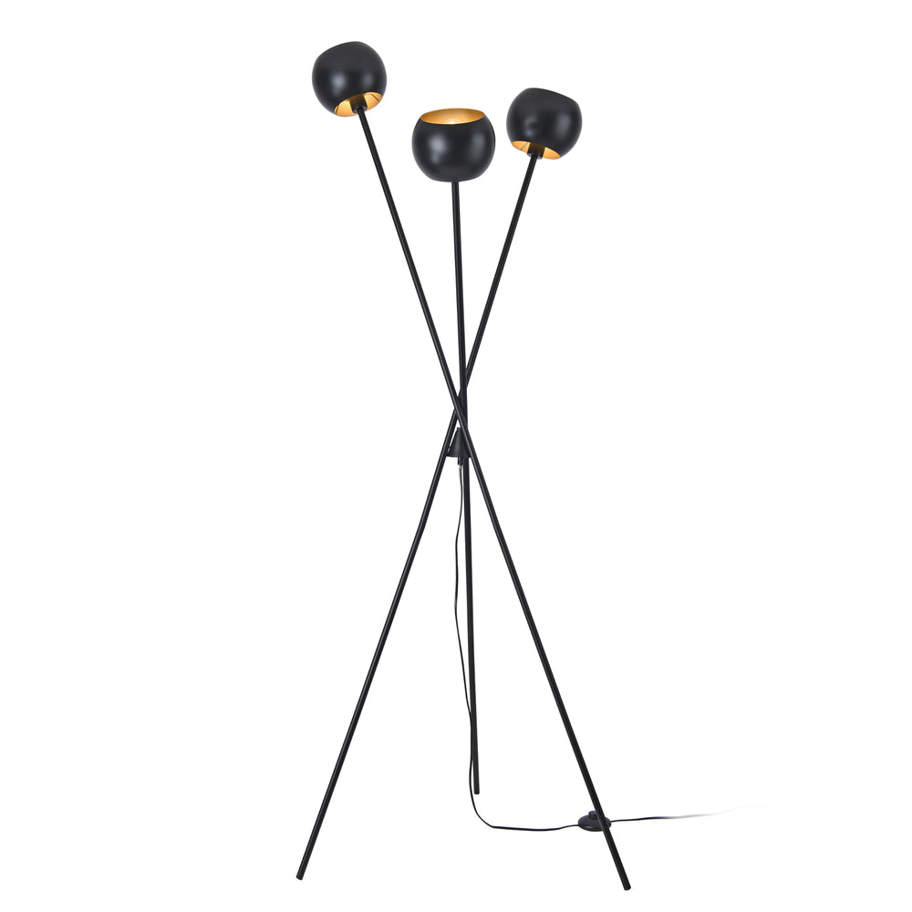 Golvlampa Nykvarn 3 - ljuskällor Svart / Guld [lux.pro] - premiumXL