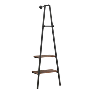 Väggmonterad klädhängare Bjørnafjorden med hyllor 174x56x40 cm valnötsfärg [en.casa] 