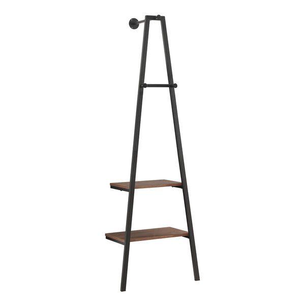 Väggmonterad klädhängare Bjørnafjorden med hyllor 174x56x40 cm valnötsfärg [en.casa] 