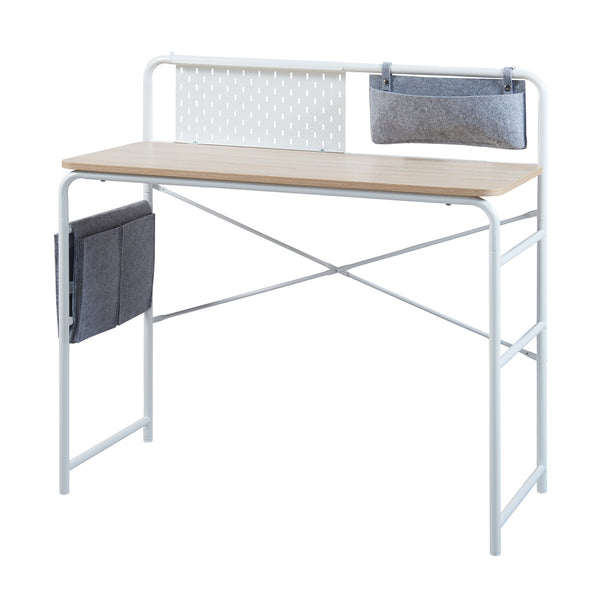 Skrivbord Dyrøy 98x98x46cm vit/ek [en.casa]