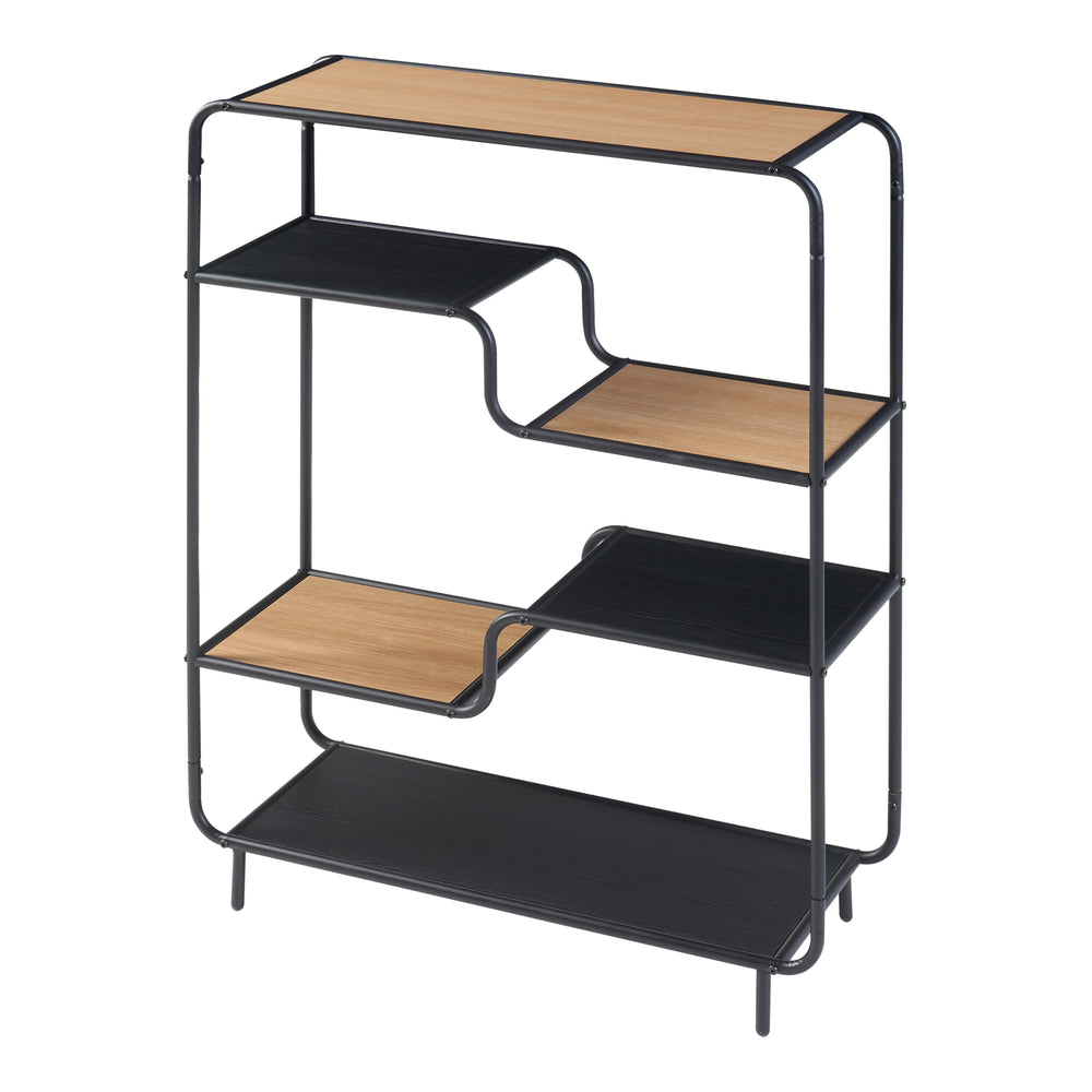 Stående hylla Kristiansand 101x80x30 cm Svart/Ek - Utseende [en.casa] - premiumXL