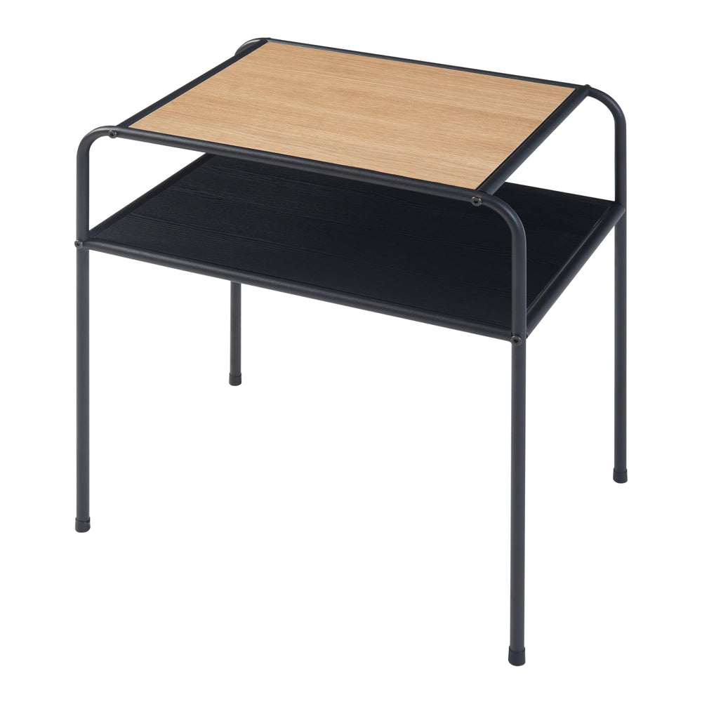 Satsbord Krødsherad 55x51x36cm Svart/Ek [en.casa] - premiumXL