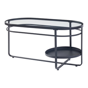 Soffbord Kumla 90x42,5x46 cm glas metall [en.casa] 