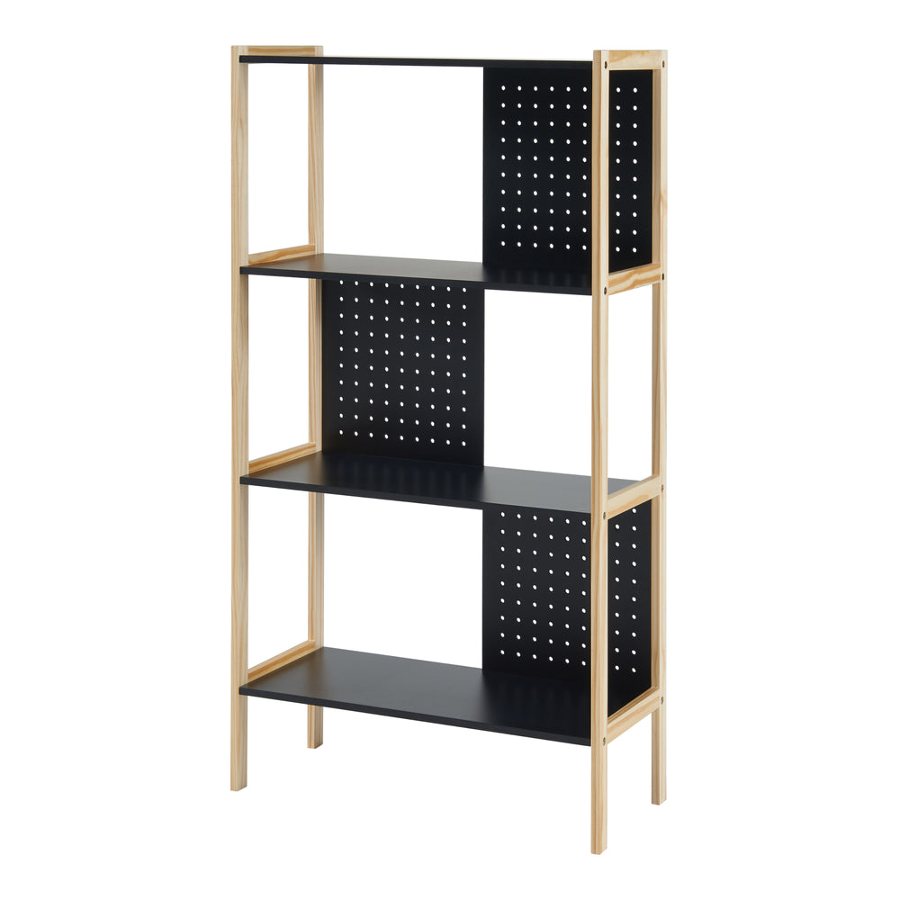 Ställhylla Dønna 120x63x28cm Svart/Träfärgad [en.casa] - premiumXL