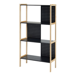 Fristående hylla Dønna 120x63x28cm Svart/Träfärgad [en.casa]