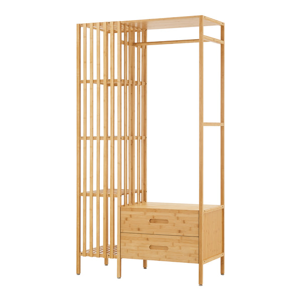 Garderobsställ Varanger 185x100x45 cm Bambus [en.casa]