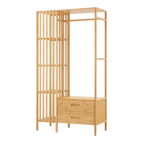Garderobsställ Varanger 185x100x45 cm Bambus [en.casa]