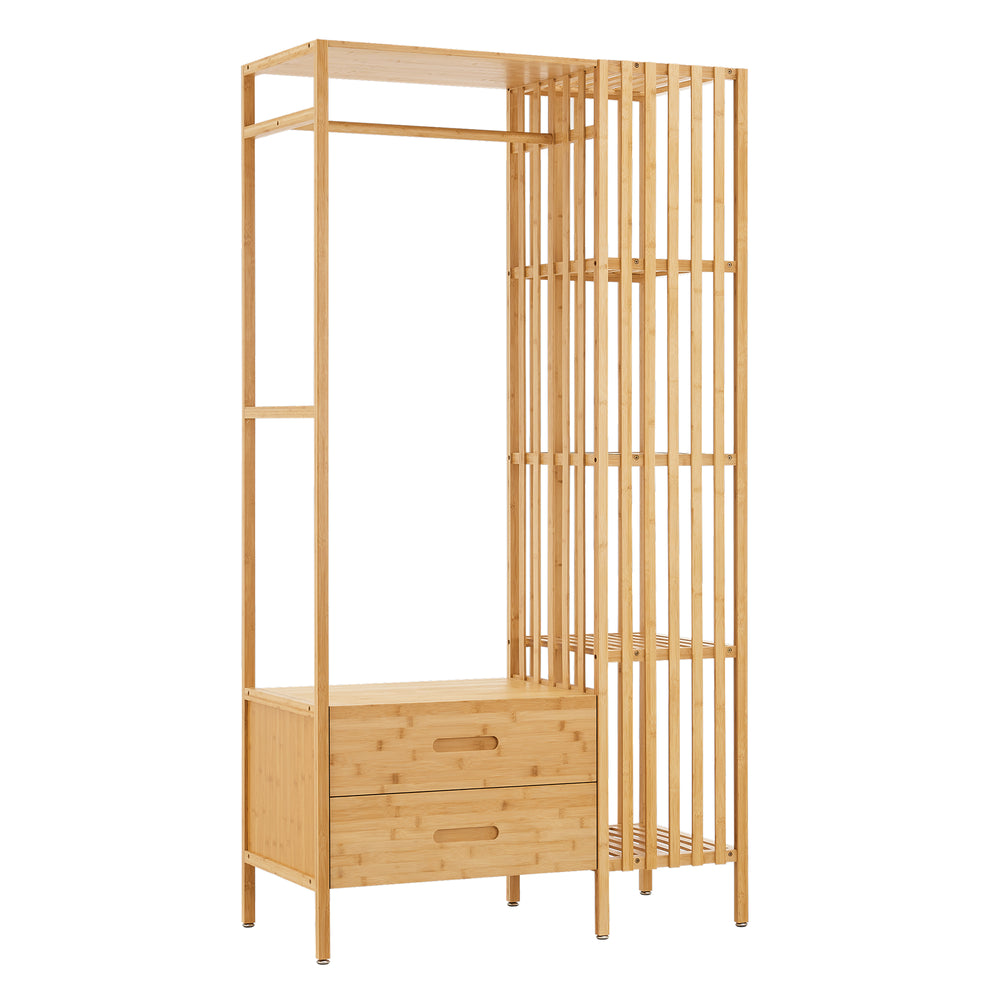 Garderobsställ Varanger 185x100x45 cm Bambus [en.casa]