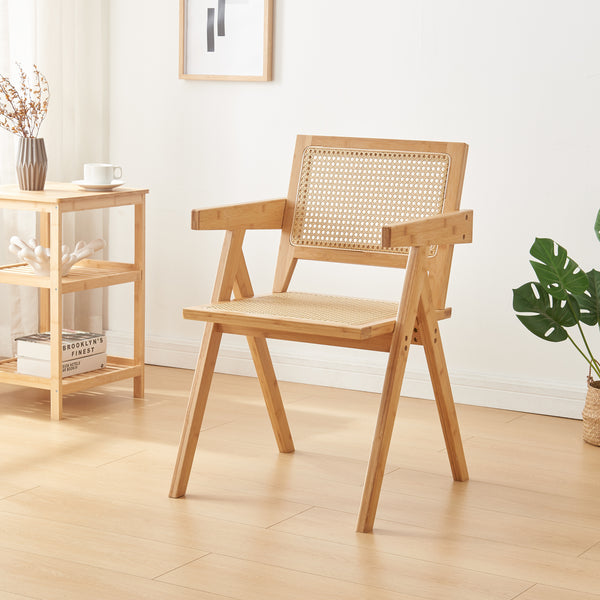 Matstol Asikkala 79x50x50cm Bambus/Rattanutseende [en.casa]
