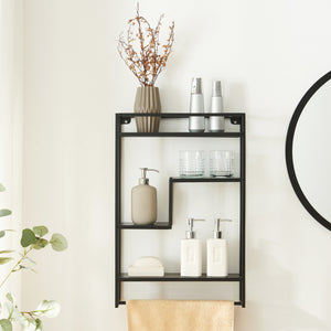 Väggmonterad hylla Uurainen 60x40x13 cm Svart [en.casa]