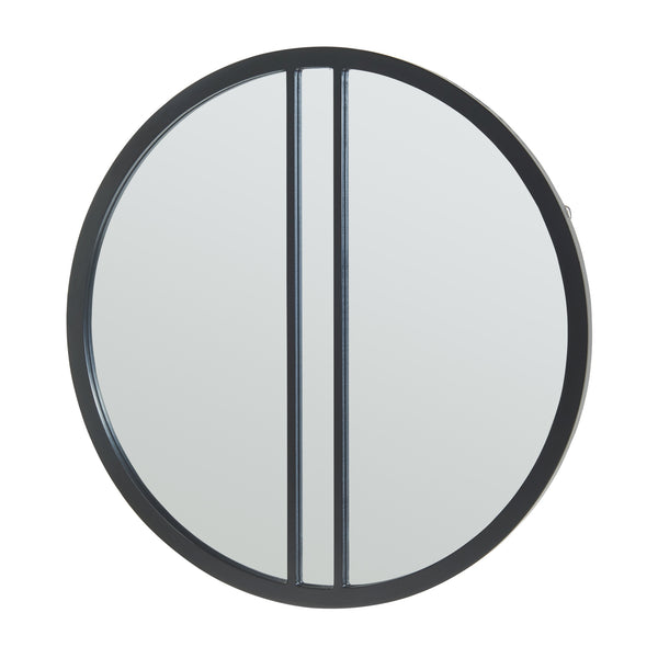 Väggspegel Suomussalmi Ø60 cm svart [en.casa]