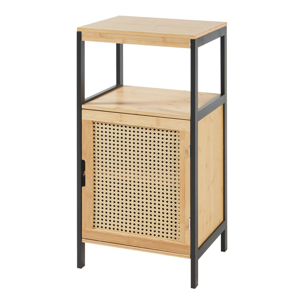 Badrumsskåp Tervola 80x40x35cm Bambufiber Svart [en.casa]