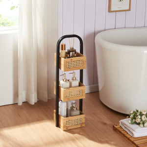 Badrumshylla Tervola 73x23x18,5 cm bambu [en.casa] 
