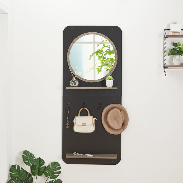 Garderobssektion Helsinge med spegel 140x60x16 cm [en.casa]