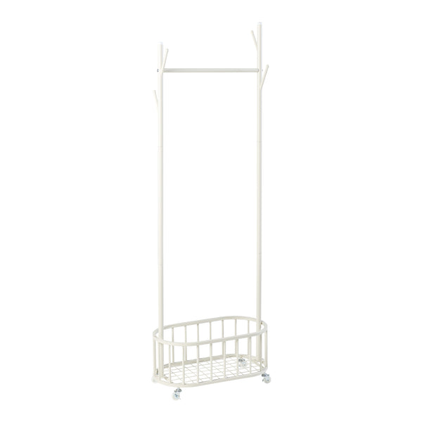 Rullbar klädhängare Risør stål vit [en.casa]