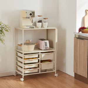 Vagn Sørfold med lådor 100x37x85cm Vit [en.casa]