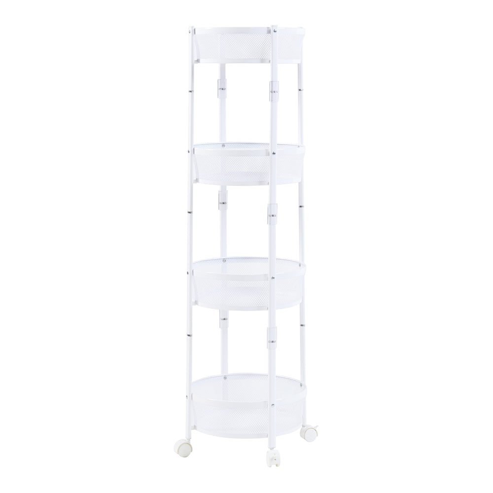 Rullvagn Sørreisa med 4 nivåer 123xØ37,5cm Vit [en.casa] - premiumXL