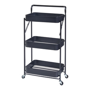 Vagn Vörå med 3 nivåer 88x45x30cm svart [en.casa]