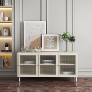 Tv-bord Lindau 120x40x59 cm creme [en.casa]