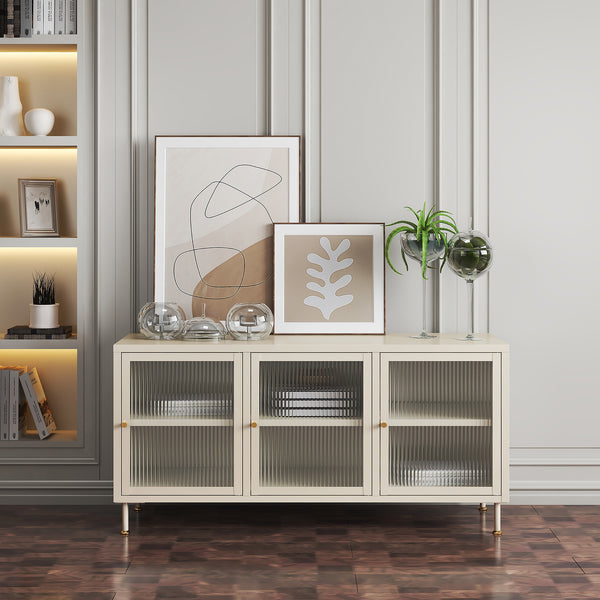 Tv-bord Lindau 120x40x59 cm creme [en.casa]