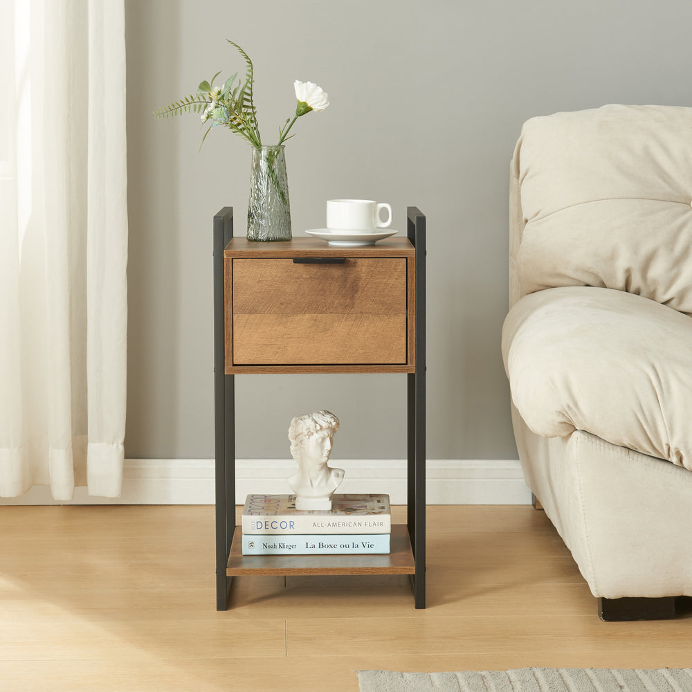 Satsbord Namsskogan 62x33x32cm valnötslook [en.casa] - premiumXL