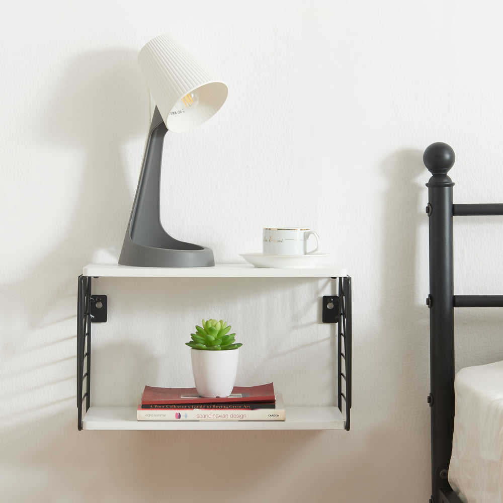 Vägghylla Moss 39x18x23 cm Svart/Vit [en.casa] - premiumXL