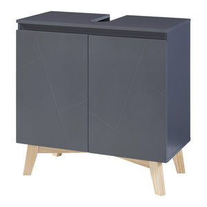 Tvättställsskåp Overath 60x60x30cm Grå [en.casa]