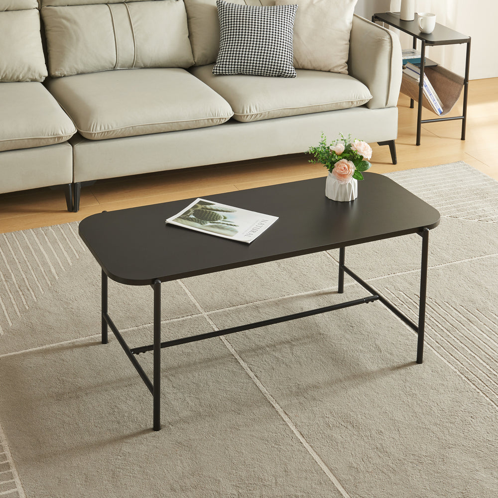 Soffbord Samnanger 110x50x45cm Svart [en.casa] - premiumXL