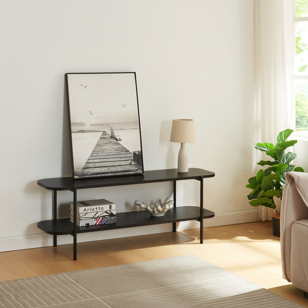 TV-bord Samnanger 120x40x45 cm Svart [en.casa]