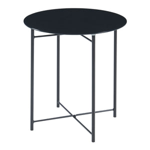 Sidobord Ödeshög med glasskiva 45xØ42cm Svart [en.casa]