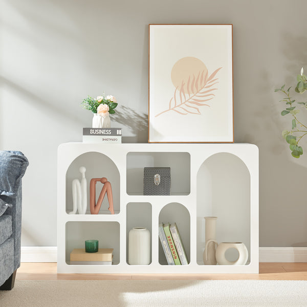 Sideboard Vågå med öppna fack 110x30x70 cm Vit [en.casa]