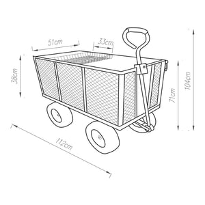 Bollerwagen Corropoli 112x51 cm max. 550kg Svart/Gul [pro.tec]