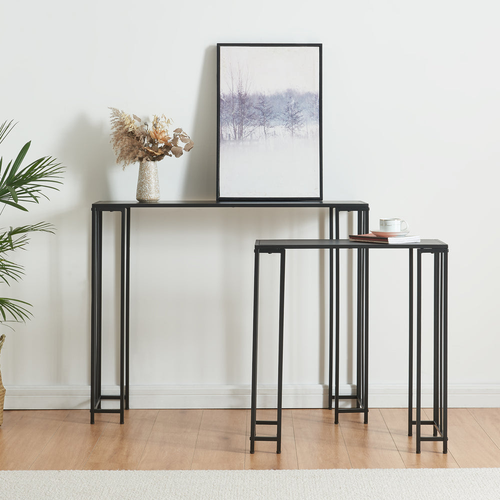 Konsolbord Ørsta 2-set Svart [en.casa] - premiumXL