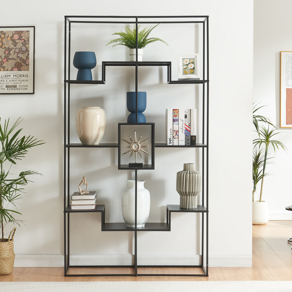 Ställhylla Råde Metall 180x100x35 cm Svart [en.casa] - premiumXL