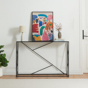 Konsolbord Rättvik 120x30x80 cm Svart [en.casa]