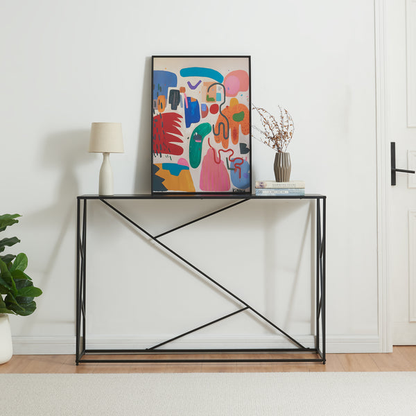 Konsolbord Rättvik 120x30x80 cm Svart [en.casa]