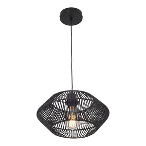 Taklampa Amersham Metall+Rattan Svart [lux.pro]