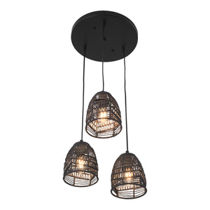 Taklampa Andover Metall+Rattan Svart [lux.pro]