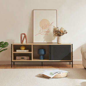 TV-bänk Tysnes 120x40x45 cm Eklook/Svart [en.casa]