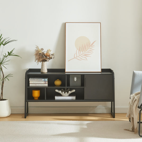 TV-bänk Storfjord 120x34x63 cm Svart [en.casa]