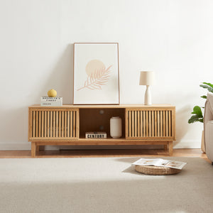 Tv-bänk Ypäjä 150x42x50 cm bambu [en.casa]