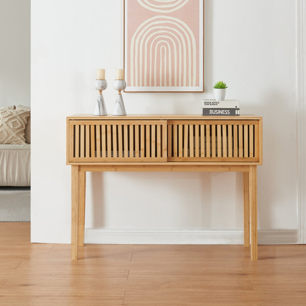 Avlastningsbord Ørland 110x39x80,5 cm bambu [en.casa]