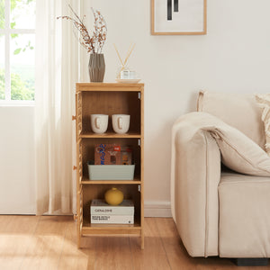 Sidobord med 3 dörrar Ypäjä 82x33x27 cm bambu [en.casa]