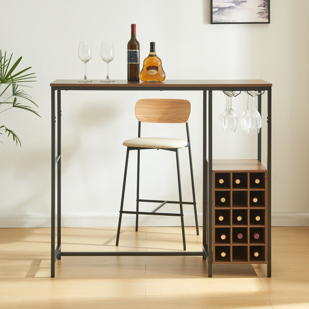 Barbord Trøndelag 120x40x105 cm med vinställ för 15 flaskor [en.casa] - premiumXL