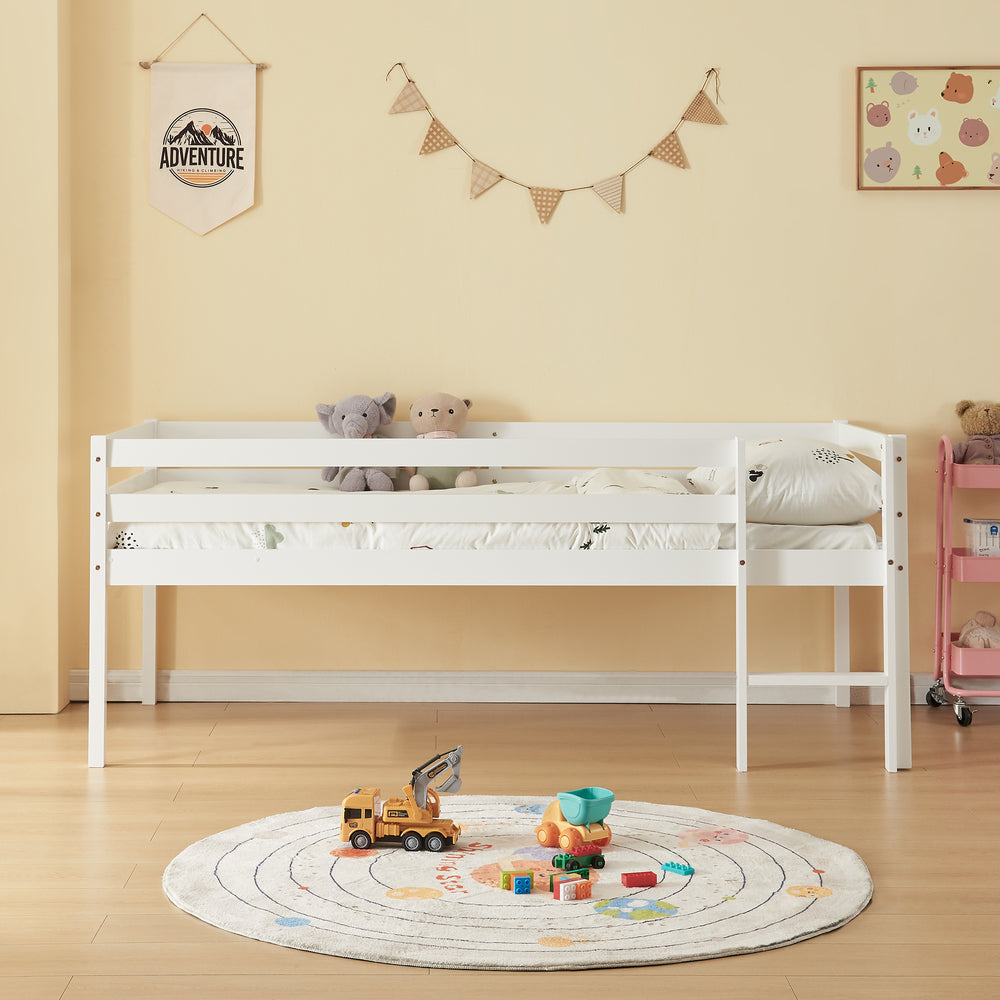 Barnsäng Siikalatva med madrass 90x200cm Vit [en.casa]